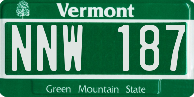 VT license plate NNW187