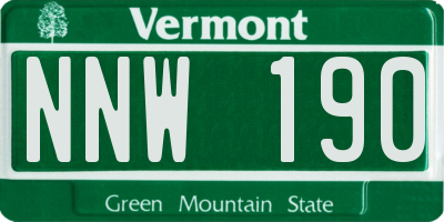 VT license plate NNW190