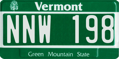 VT license plate NNW198