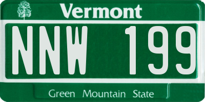 VT license plate NNW199
