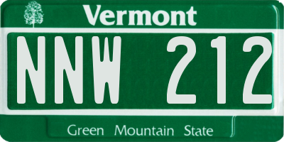 VT license plate NNW212