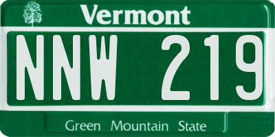 VT license plate NNW219