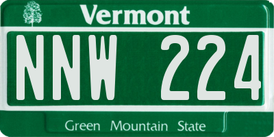 VT license plate NNW224