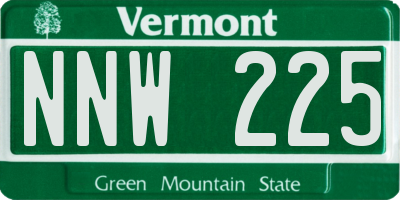 VT license plate NNW225