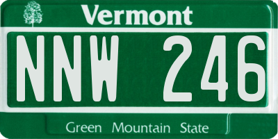 VT license plate NNW246