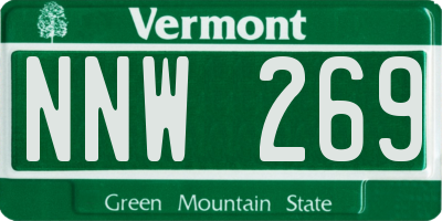 VT license plate NNW269