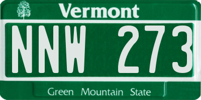 VT license plate NNW273