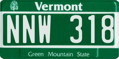 VT license plate NNW318