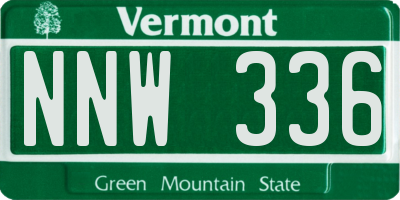 VT license plate NNW336