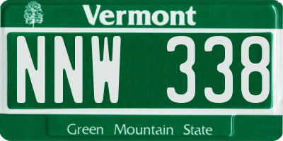 VT license plate NNW338