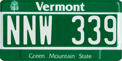 VT license plate NNW339