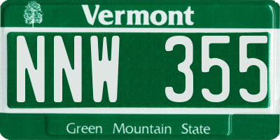 VT license plate NNW355