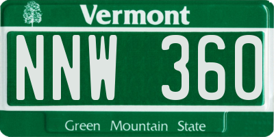 VT license plate NNW360