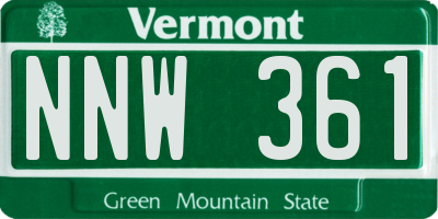 VT license plate NNW361