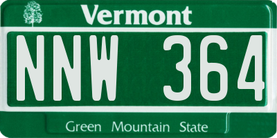 VT license plate NNW364