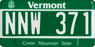 VT license plate NNW371