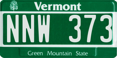VT license plate NNW373