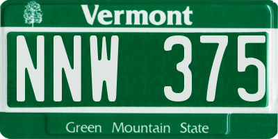VT license plate NNW375