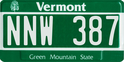 VT license plate NNW387