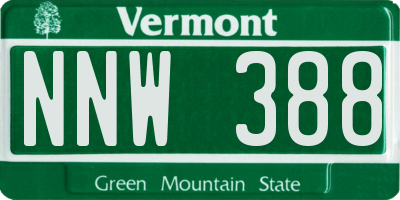 VT license plate NNW388