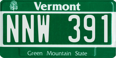 VT license plate NNW391
