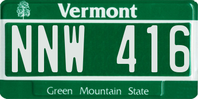 VT license plate NNW416