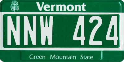 VT license plate NNW424