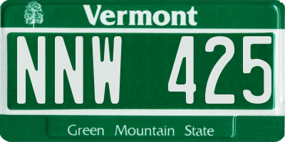 VT license plate NNW425