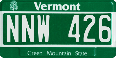 VT license plate NNW426