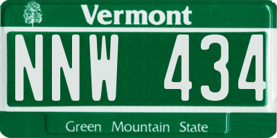 VT license plate NNW434