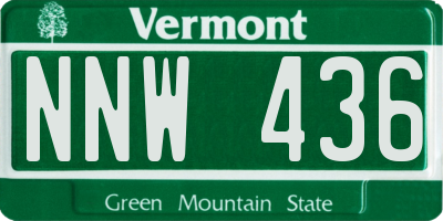 VT license plate NNW436