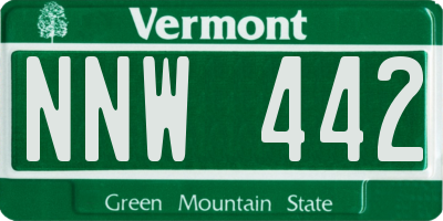 VT license plate NNW442