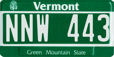 VT license plate NNW443