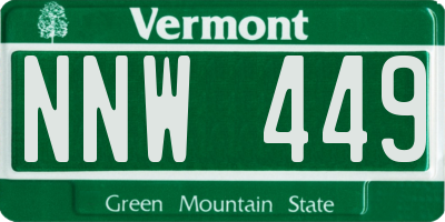 VT license plate NNW449