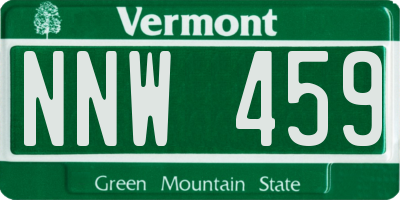 VT license plate NNW459