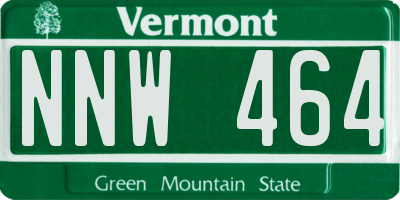 VT license plate NNW464