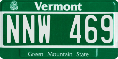 VT license plate NNW469