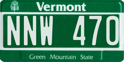 VT license plate NNW470