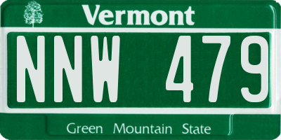 VT license plate NNW479