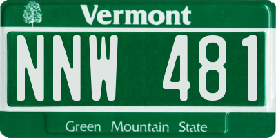 VT license plate NNW481