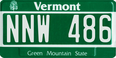 VT license plate NNW486