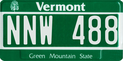 VT license plate NNW488