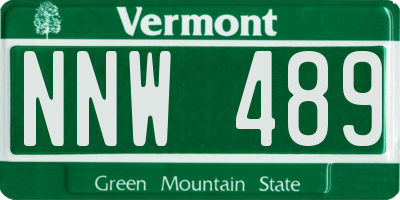 VT license plate NNW489