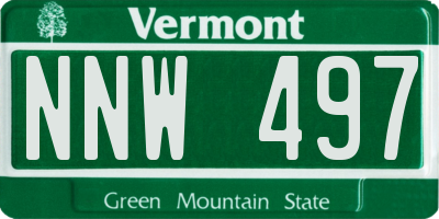 VT license plate NNW497