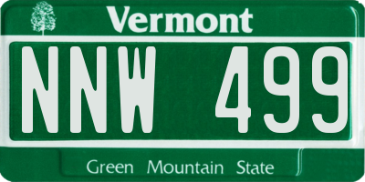 VT license plate NNW499
