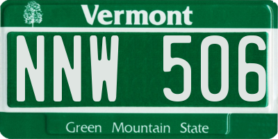 VT license plate NNW506