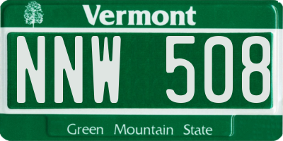 VT license plate NNW508