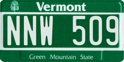 VT license plate NNW509