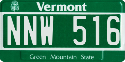 VT license plate NNW516
