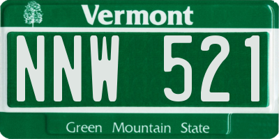 VT license plate NNW521